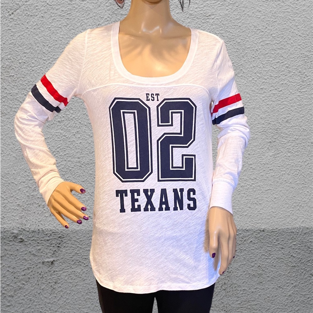 NFL PINK Victoria's Secret Houston Texans Est 02 Long Sleeve Tee Shirt Small VGC